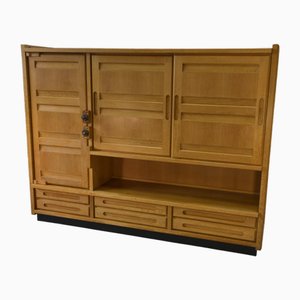 Vintage Oak Wardrobe by Guillerme Et Chambron, 1950s
