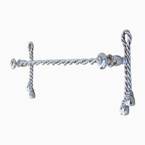 French Chrome Rope and Tassel Towel Bar from Maison Baguès, 1970s