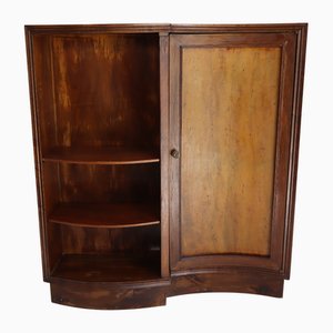 Small Art Nouveau Walnut Entrance Hall Cabinet, 1940s
