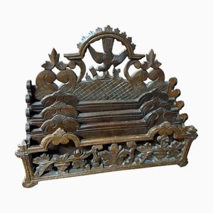 Portalettere in legno, fine XIX secolo