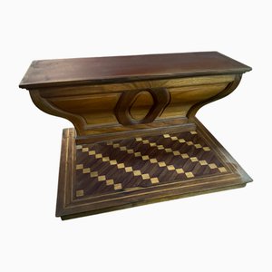 Model of Curved Walnut Altar with Inlaid Base