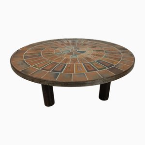 Vintage Ceramic Coffee Table by Roger Capron for Vallauris, 1970s