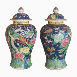 Ceramic Ginger Vase with Lid, Japan, Set of 2