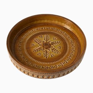 Centre de Table Zingo Marron par Aldo Londi pour Bitossi, 1960s