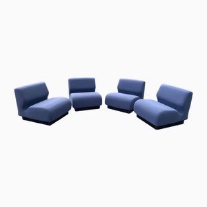 Sièges Modulaire en Laine Bleue par Don Chadwick pour Herman Miller, 1991, Set de 4
