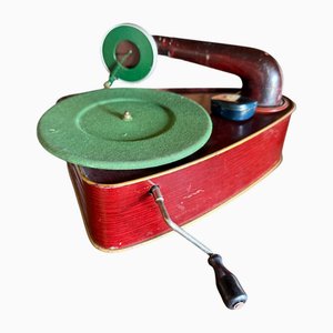 Phonographe Bingola III avec Disques pour Enfants, 1920s