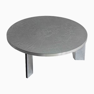 Brutalist Etched Chrome Coffee Table by Heins Lilienthal, 1960s