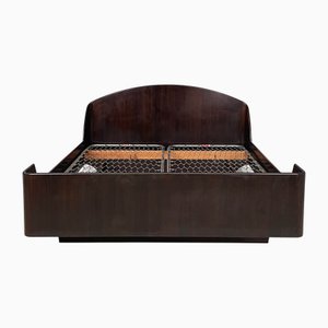 Mid-Century Modern Italian Wooden Double Bed attributed to Franco Albini for Poggi, 1960s