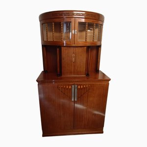 Vitrine Art Nouveau Ronde Incrustée, 1900s