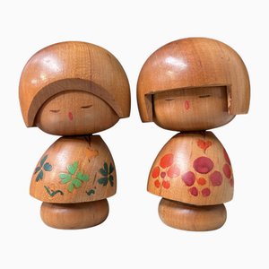 Vintage Kokeshi Dolls by Takeda Masashi, 1970s, Set of 2