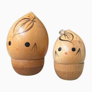 Acorn Kokeshi, Japan, 1970er, 2er Set