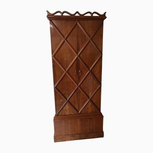 Grand Miroir Mural Triptyque en Bois avec Miroir Poli, 1900s