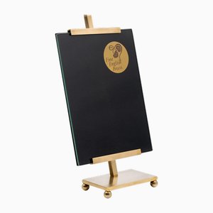 English Brass Photo Frame on Angled Stand, 1970s