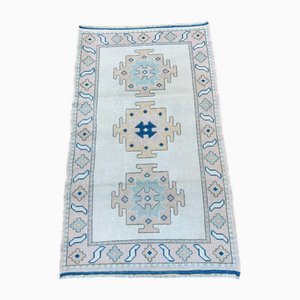 Handgeknüpfter türkischer Vintage Wollteppich in Blau