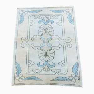 Handgeknüpfter türkischer Vintage Wollteppich in Blau