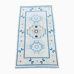 Handgeknüpfter türkischer Vintage Wollteppich in Blau