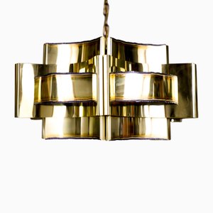 Lampada a sospensione vintage in ottone attribuita a Holm Sorensen di Holm Sørensen & Co., anni '60