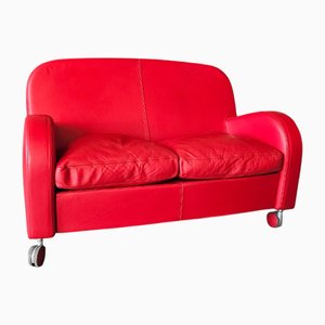 Italienisches Daisy Sofa aus rotem Leder von Poltrona Frau, Italien, 2008