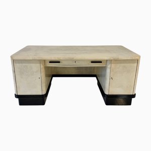 Italian Art Deco Parchment Desk attributed to Osvaldo Borsani, 1940s