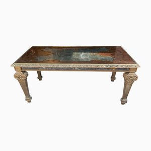 Mesa de centro italiana de madera dorada, años 50