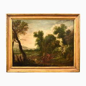 Gaspard Dughet / Gaspard Poussin, Landscape with Archangel Raphael & Tobias, 1660, Oil on Canvas