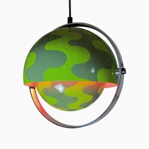 Mid-Century Modern Space Age Green and Pink Pendant by Buch & Jørgensen, Denmark, 1963