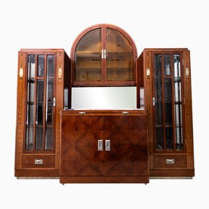 Art Nouveau Buffet, Cupboard and Small Table by Prof. Otto Prutscher for Kunsttischlerei Johann Seidl, Vienna, Austria, 1906, Set of 3