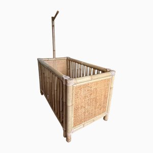 Vintage Bamboo Crib, 1970s