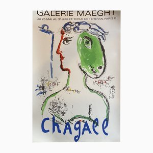 Original Marc Chagall Galerie Maeght Lithographic Exhibition Poster, 1972