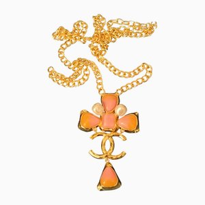 Pink and Gold Chanel Necklace Pendant from Chanel
