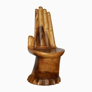 Chaise d'Enfant Vintage Sculptée à la Main, 1960s