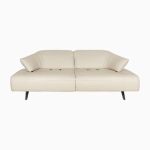 Poga Leather Two-Seater Cream Sofa from Himolla