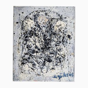 Dyap Guler, Male Face Art Brut, Mixed Media on Canvas