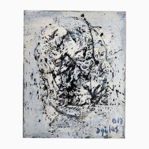 Dyap Guler, Fragmented Man Profile, Abstraction, Mixed Media on Canvas