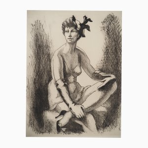 Charles Picart Le Doux, Mujer sentada, Grabado original en cobre