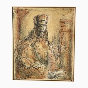 Aime Daniel Steinlen, King Salomon, Litografía firmada, Enmarcado
