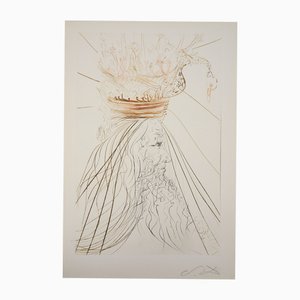 Salvador Dali, El rey surrealista, 1970, Grabado original firmado