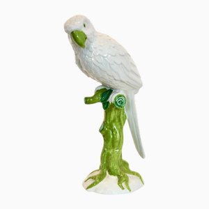 Handbemalte italienische Ronzan Papageienskulptur aus Keramik, 1960er