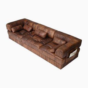 DS-88 Schnittsofa aus Cognacbraunem Leder von De Sede, 1970er, 19