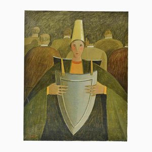 Alberto Gallerati, Defenderse de las amistades, óleo sobre lienzo, años 70