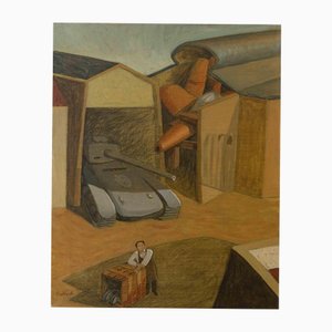 Alberto Gallerati, En el Arsenal de Piacenza, no para destruir sino para construir, años 70, óleo sobre lienzo