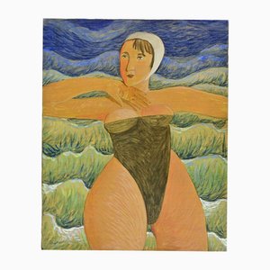 Alberto Gallerati, El regreso del bañador, óleo sobre lienzo, años 70