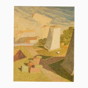 Alberto Gallerati, El mar de Piacenza, óleo sobre lienzo, años 70