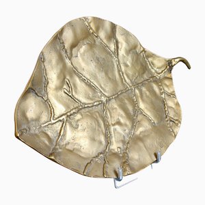 Brass Decorative Brass Leaf Tray by David Marshall, 1980s