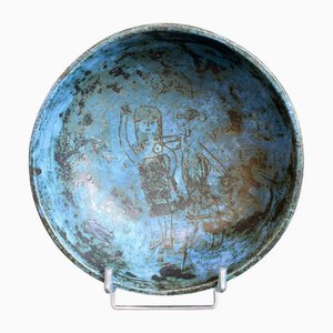 Cuenco decorativo francés vintage de cerámica de Jacques Blin, años 50