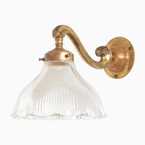 Antique Glass Wall Light from Holophane, 1950s