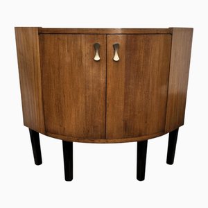 Mobile bar Mid-Century moderno in legno di noce e ottone, Italia, anni '60