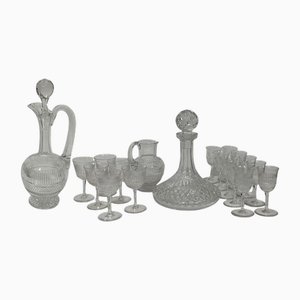 Crystal Cut Glass and Decanter Set from Webb Corbett, 1960s