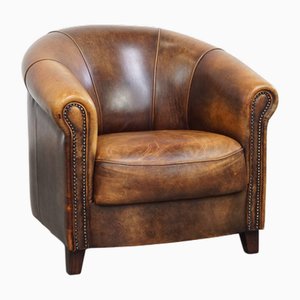 Brown Sheepskin Club Armchair