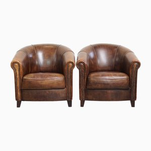 Clubsessel aus Schaffell, 2er Set